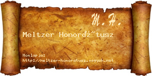 Meltzer Honorátusz névjegykártya
